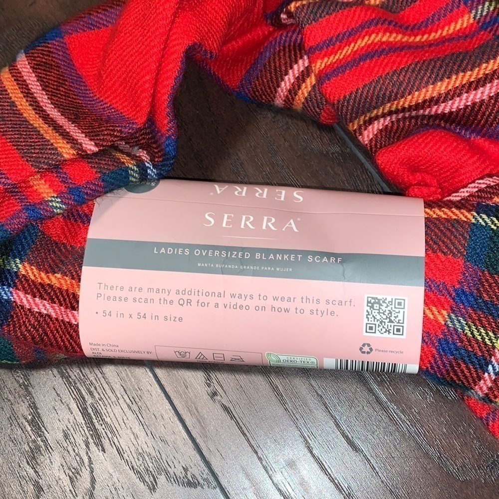 NWT Ladies Plaid Scrarf/Wrap, sz One Size - Picture 4 of 6